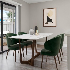 Beautiful living areas to match your lifestyle dining area with access to private patio and yard